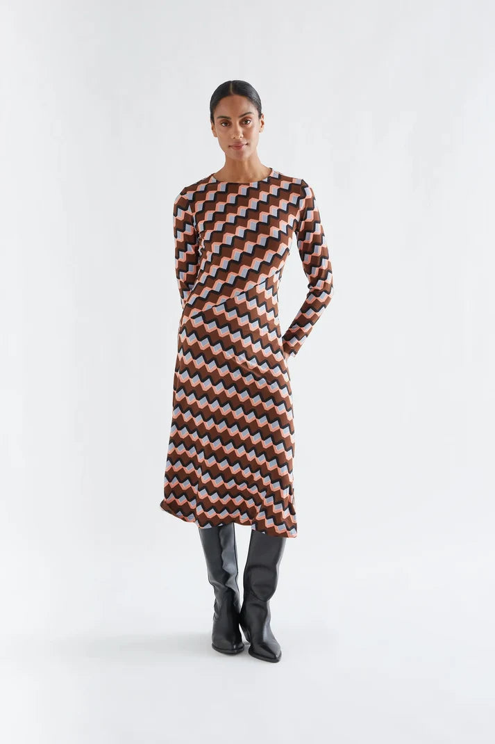 VESTIDO MIDI CON ESTAMPADO SCALA (COMPAÑIA FANTASTICA)