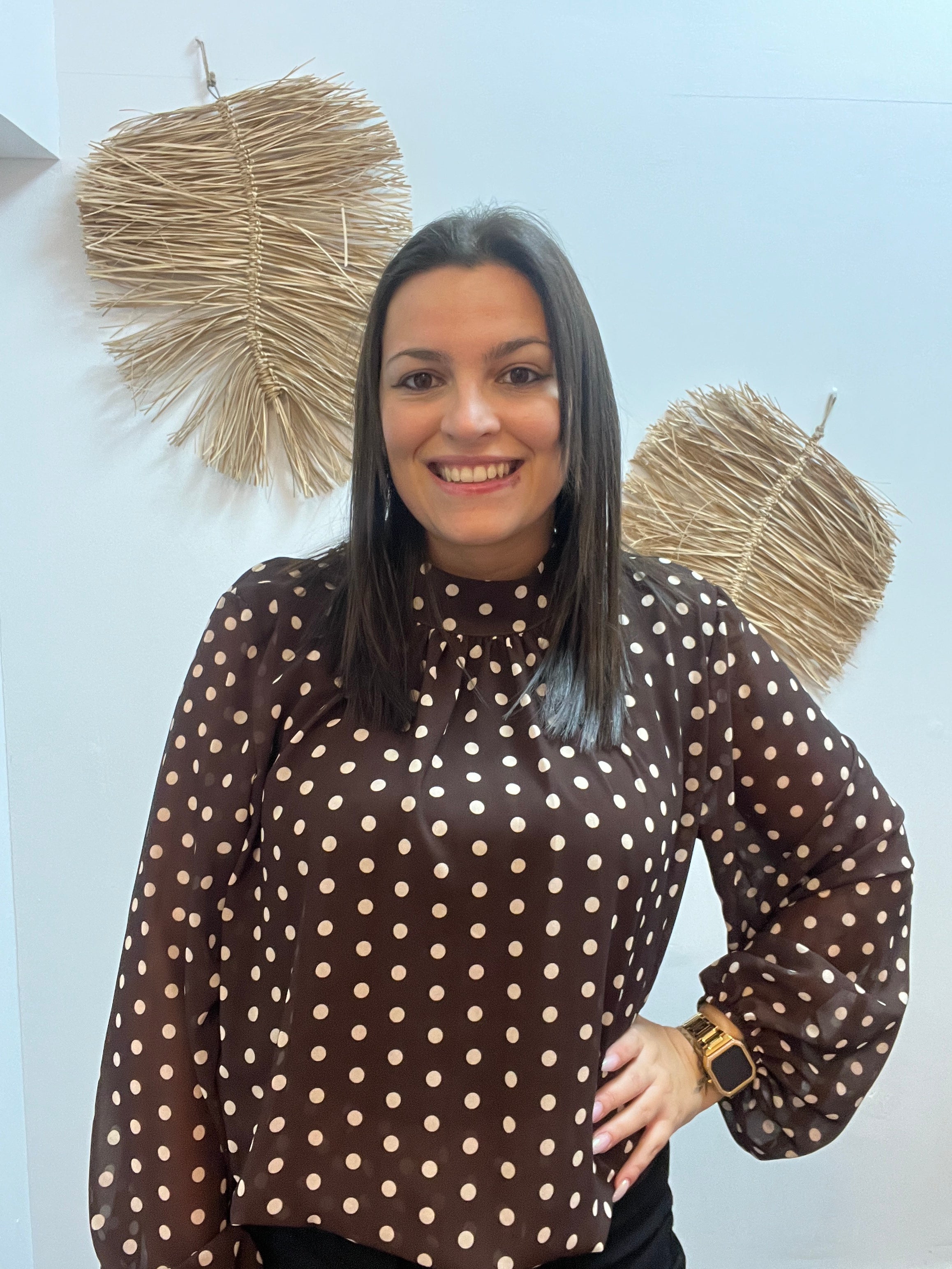 Blusa lunares cuello