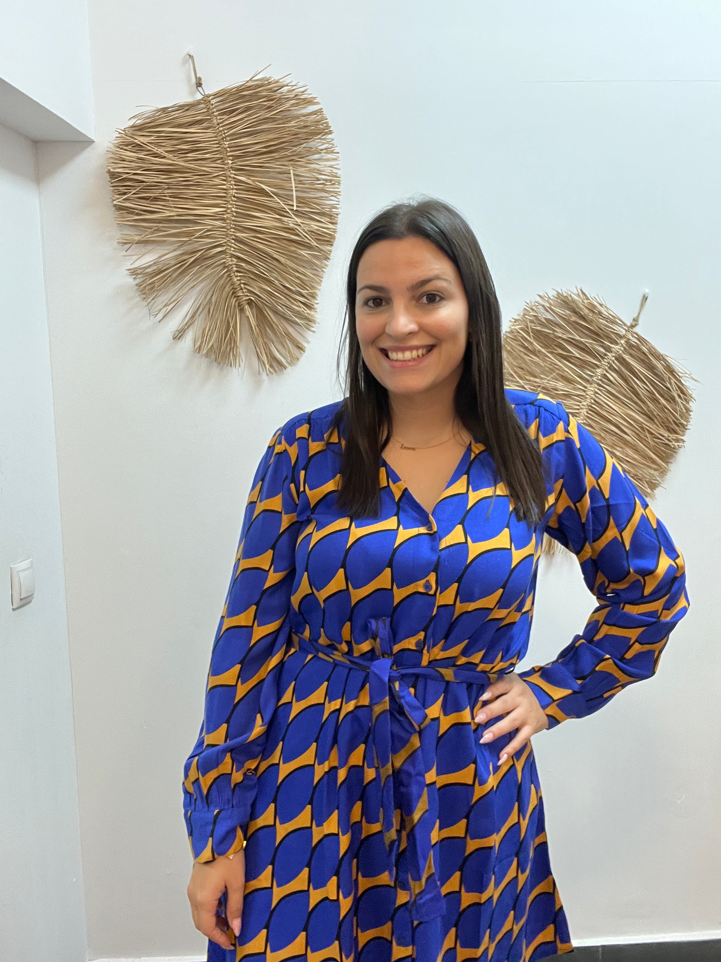 Vestido corto estampado skouros big