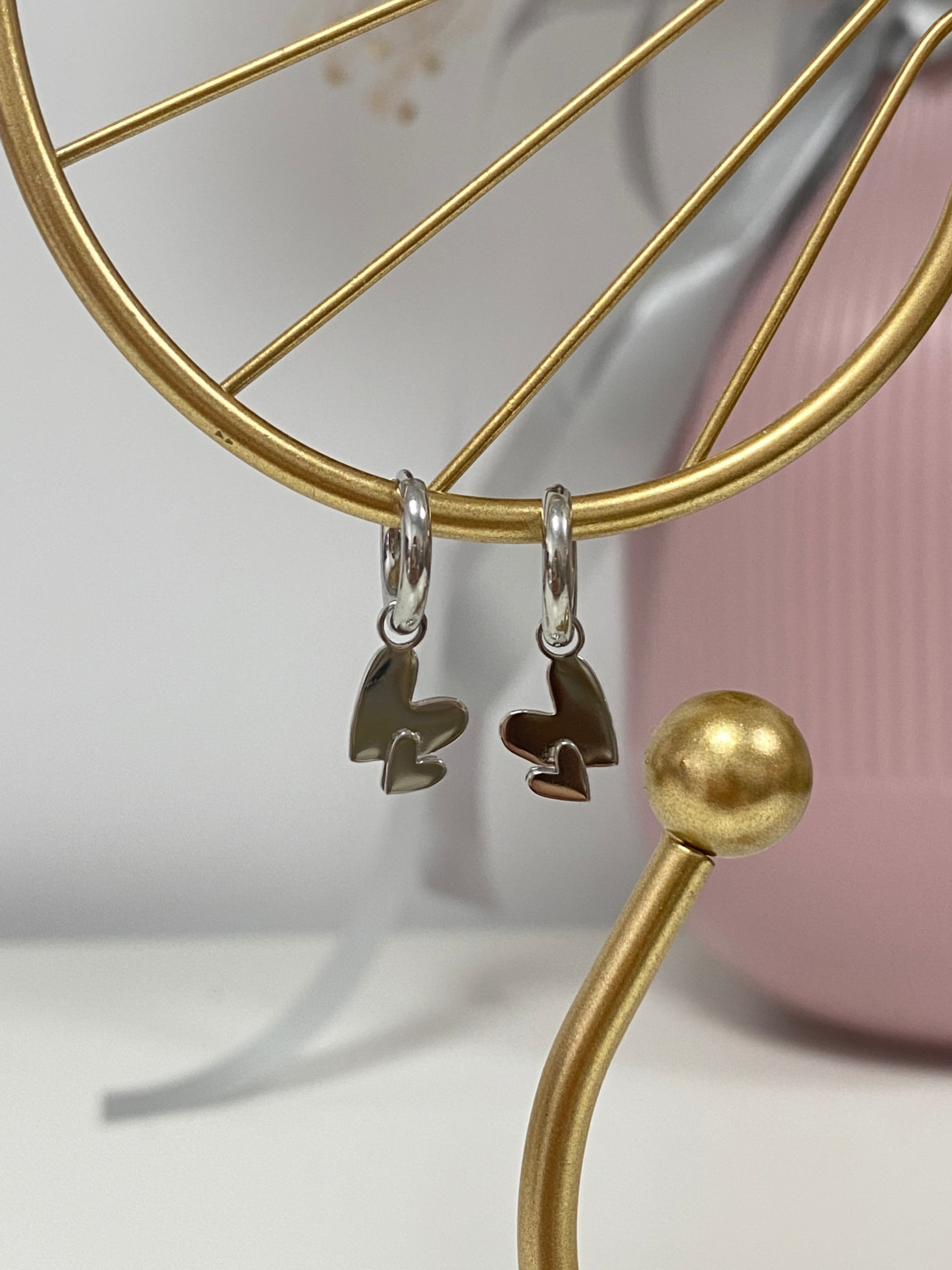 Aros mini doble corazón