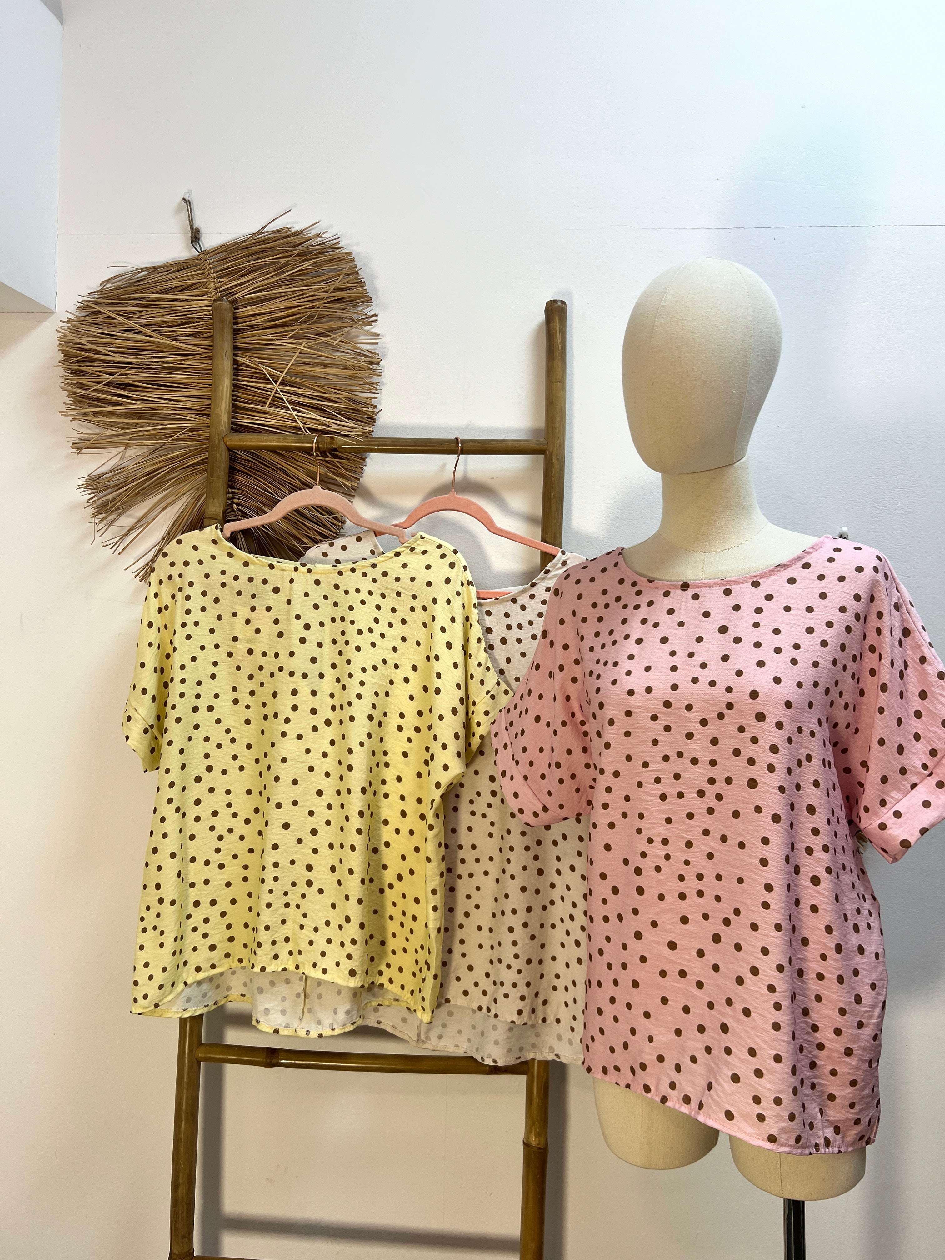 Blusa lunares manga corta