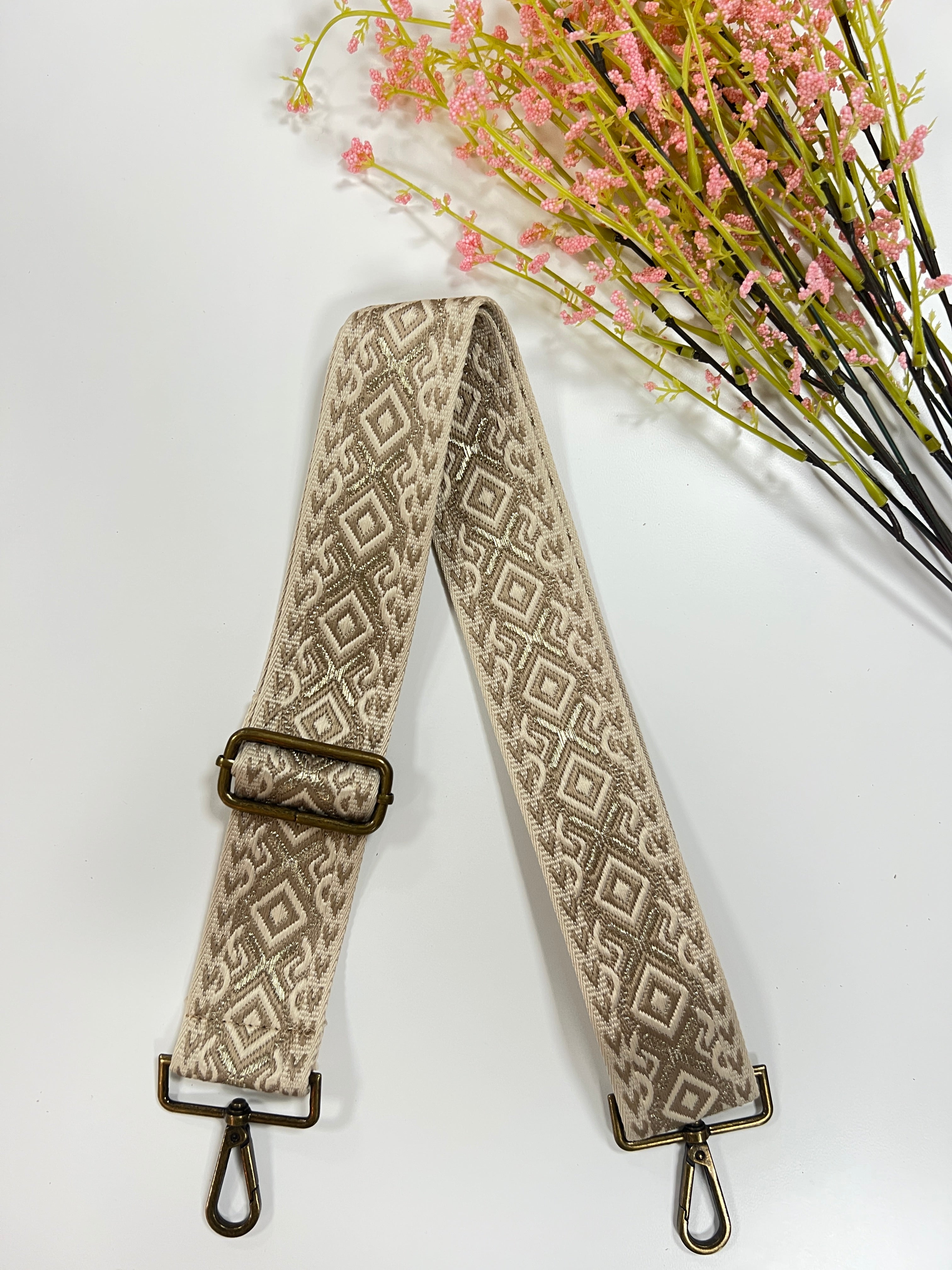 Correa beige dorada