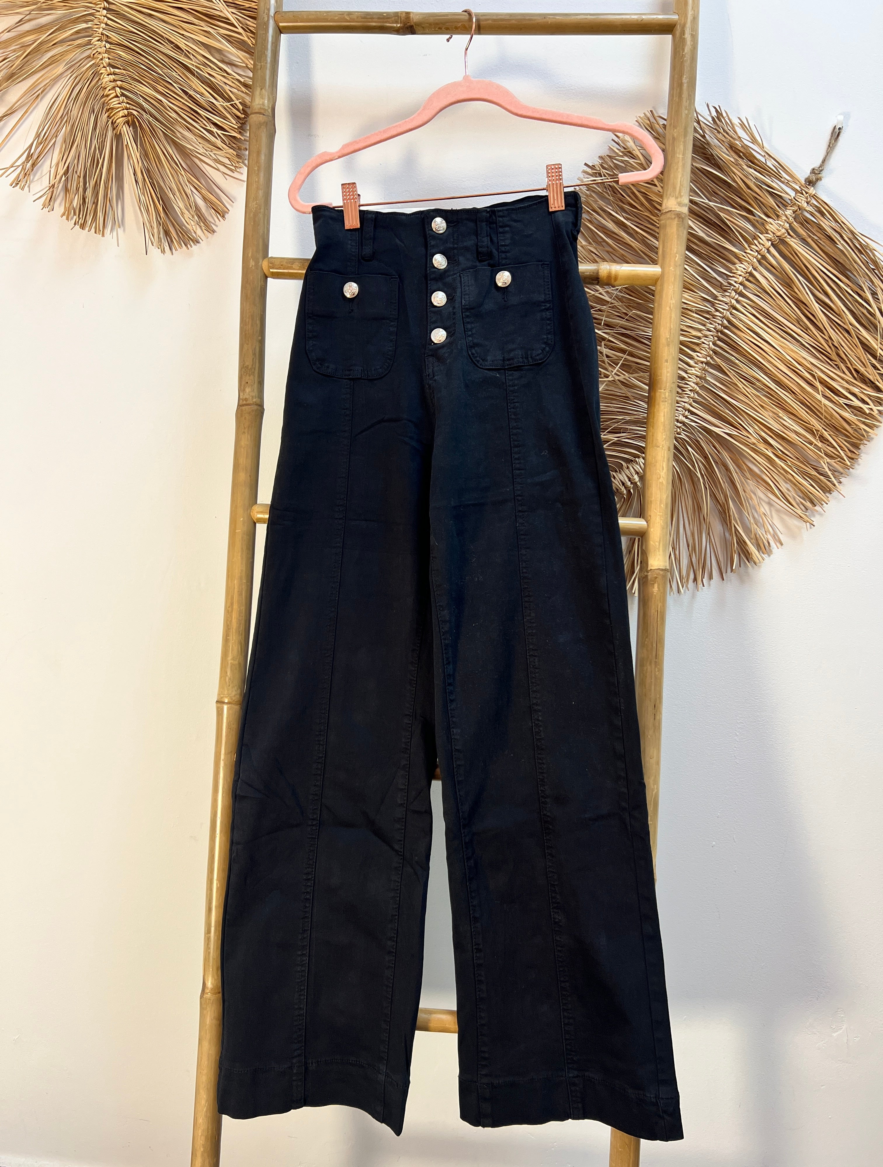 Jeans negros botones