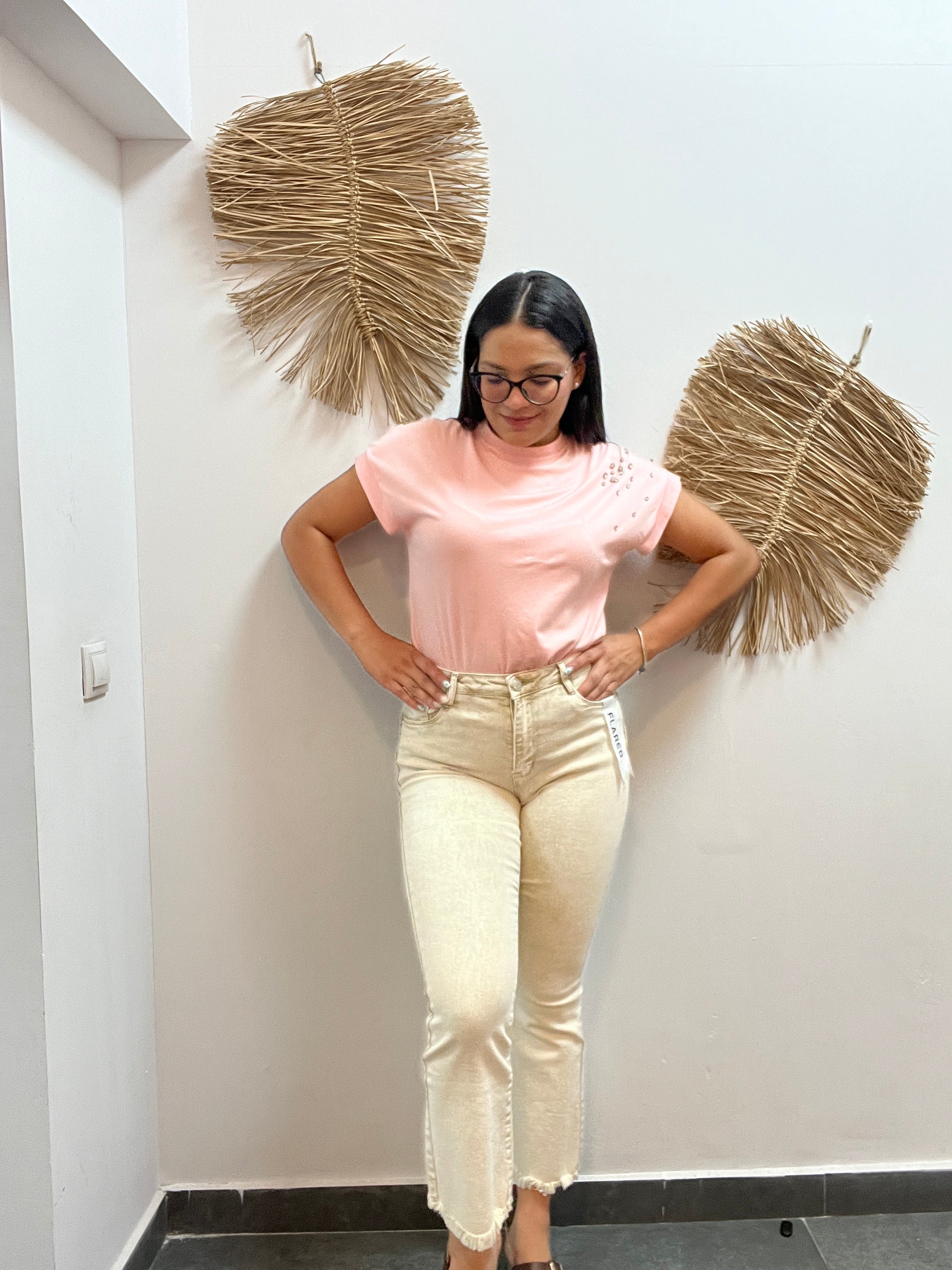 Jeans Flared Beige