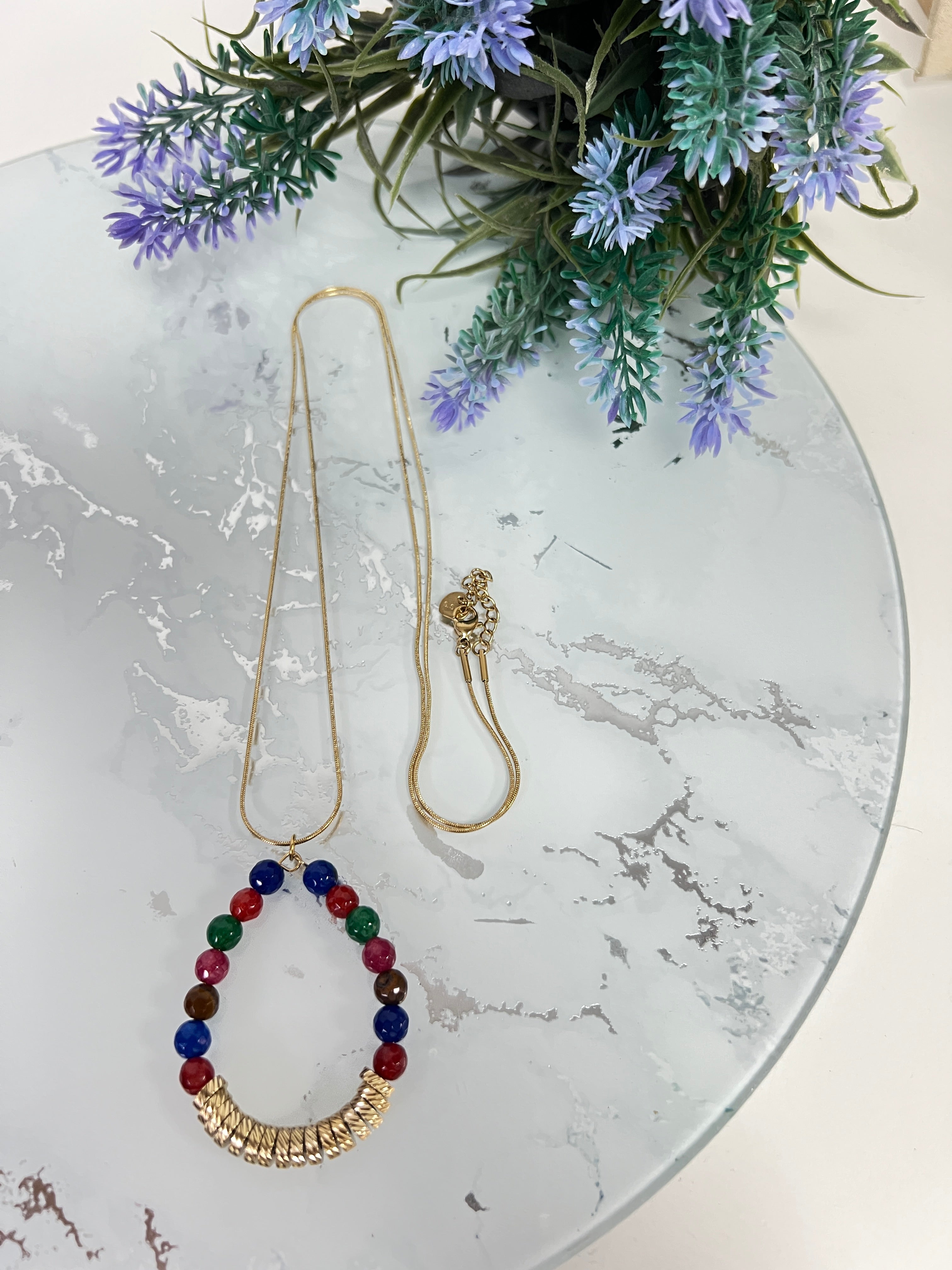 Collar largo óvalo colors