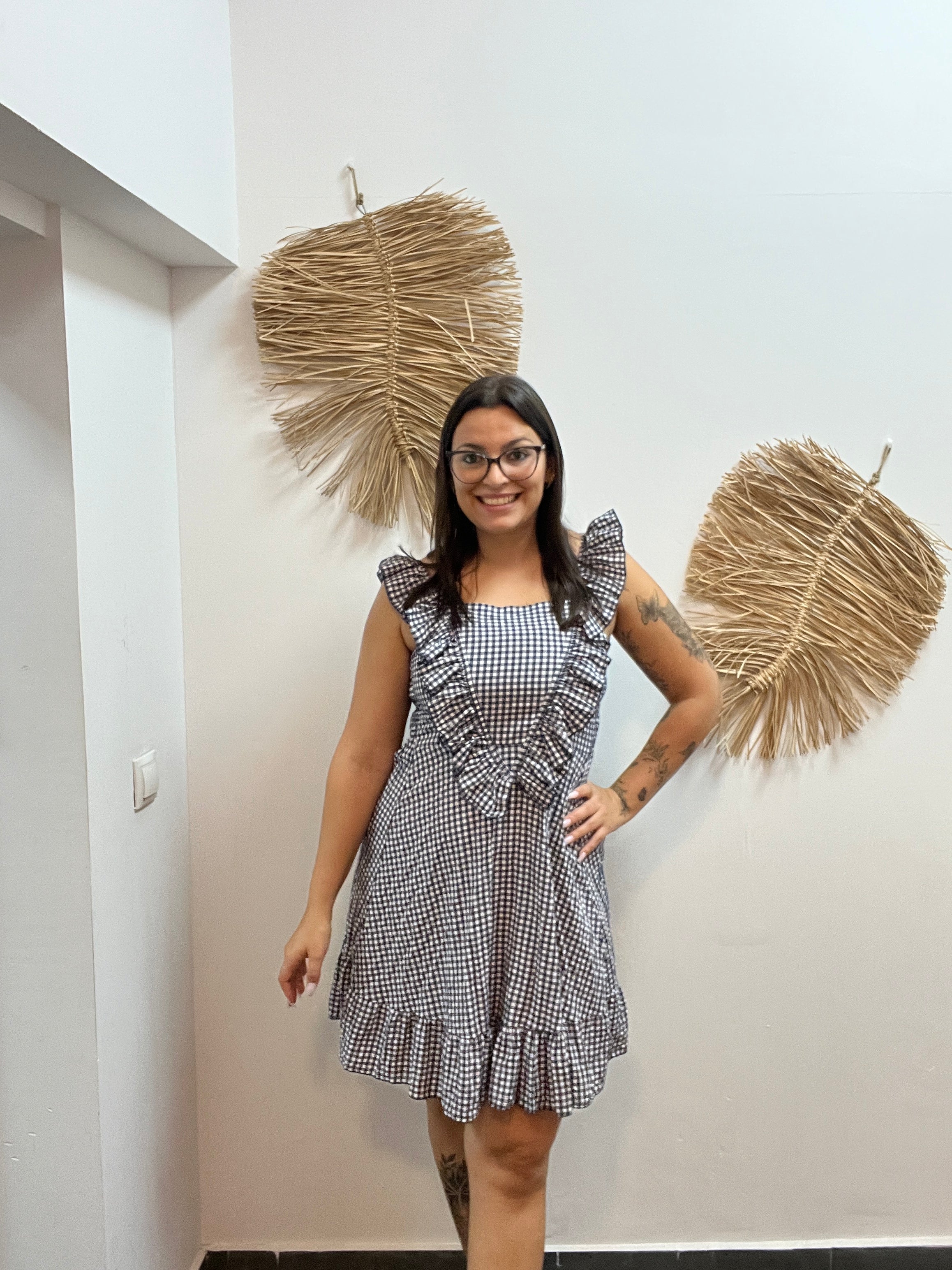 Vestido volante vichy