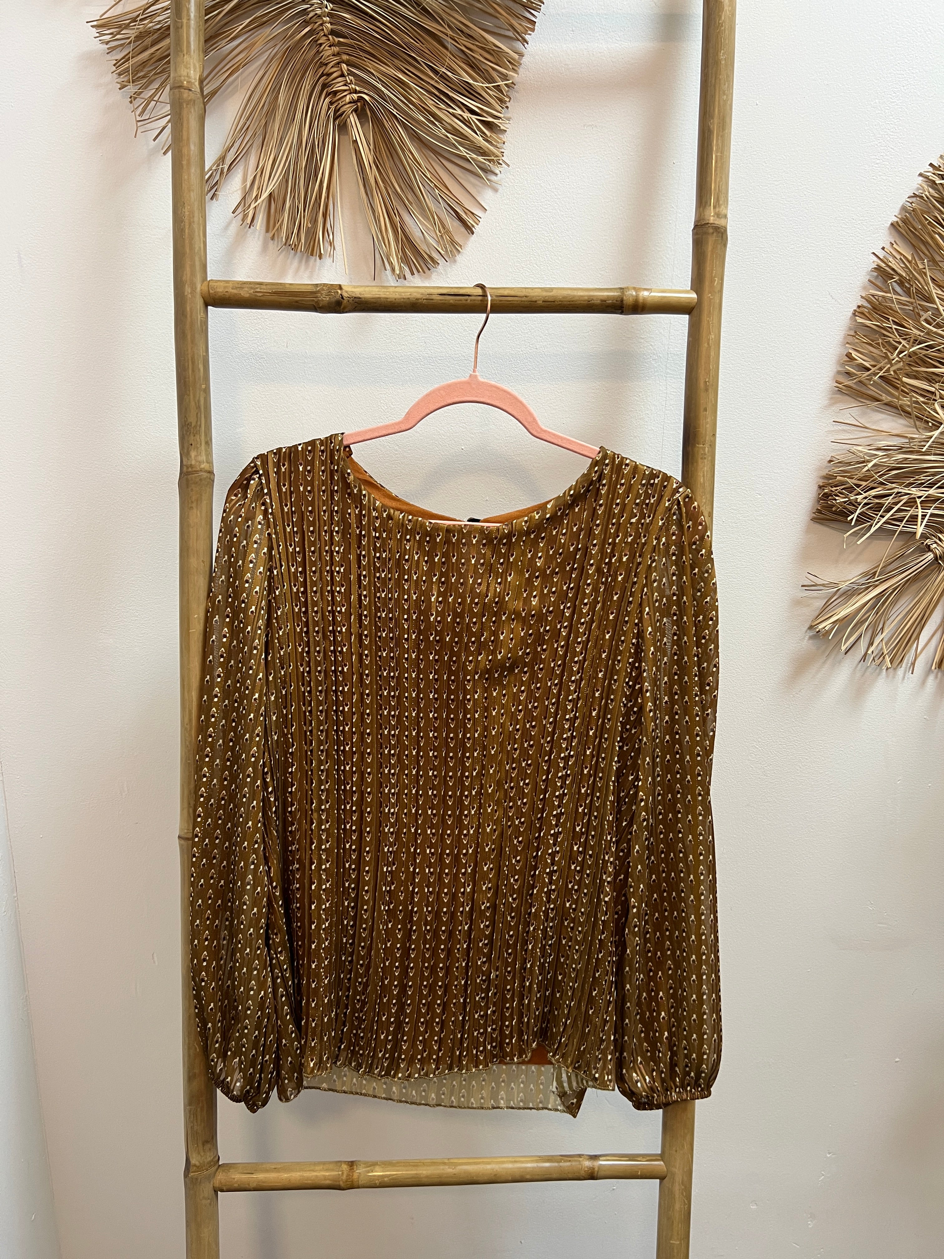 Blusa plisada estampada