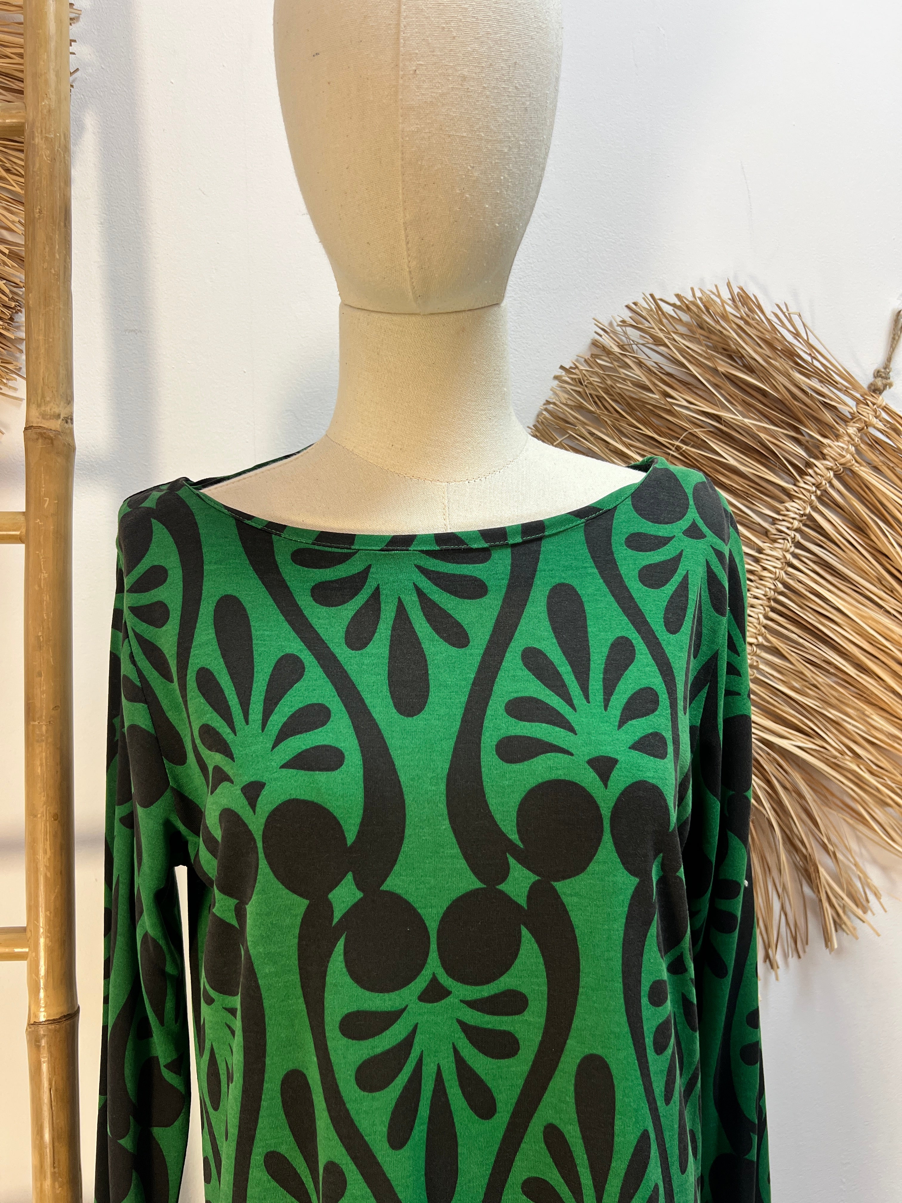 Vestido largo con estampado baroque. CF