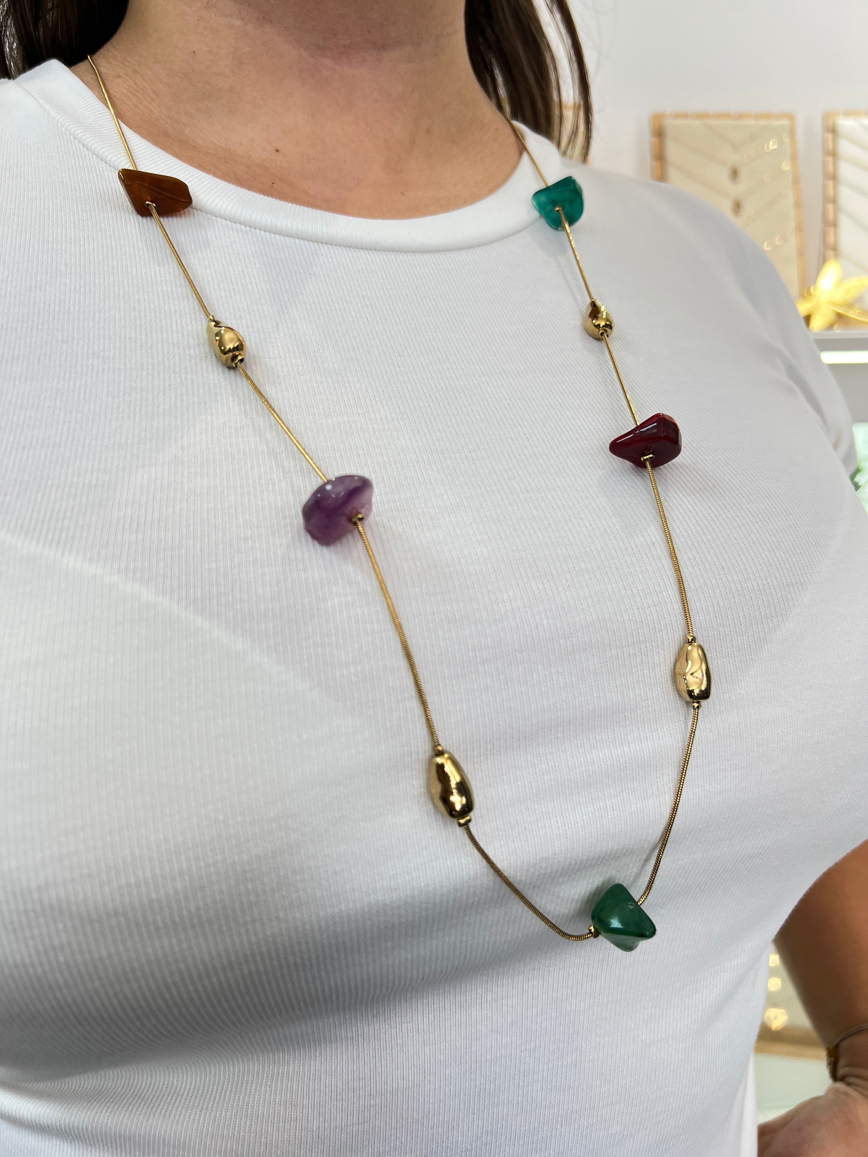 Collar piedras de color