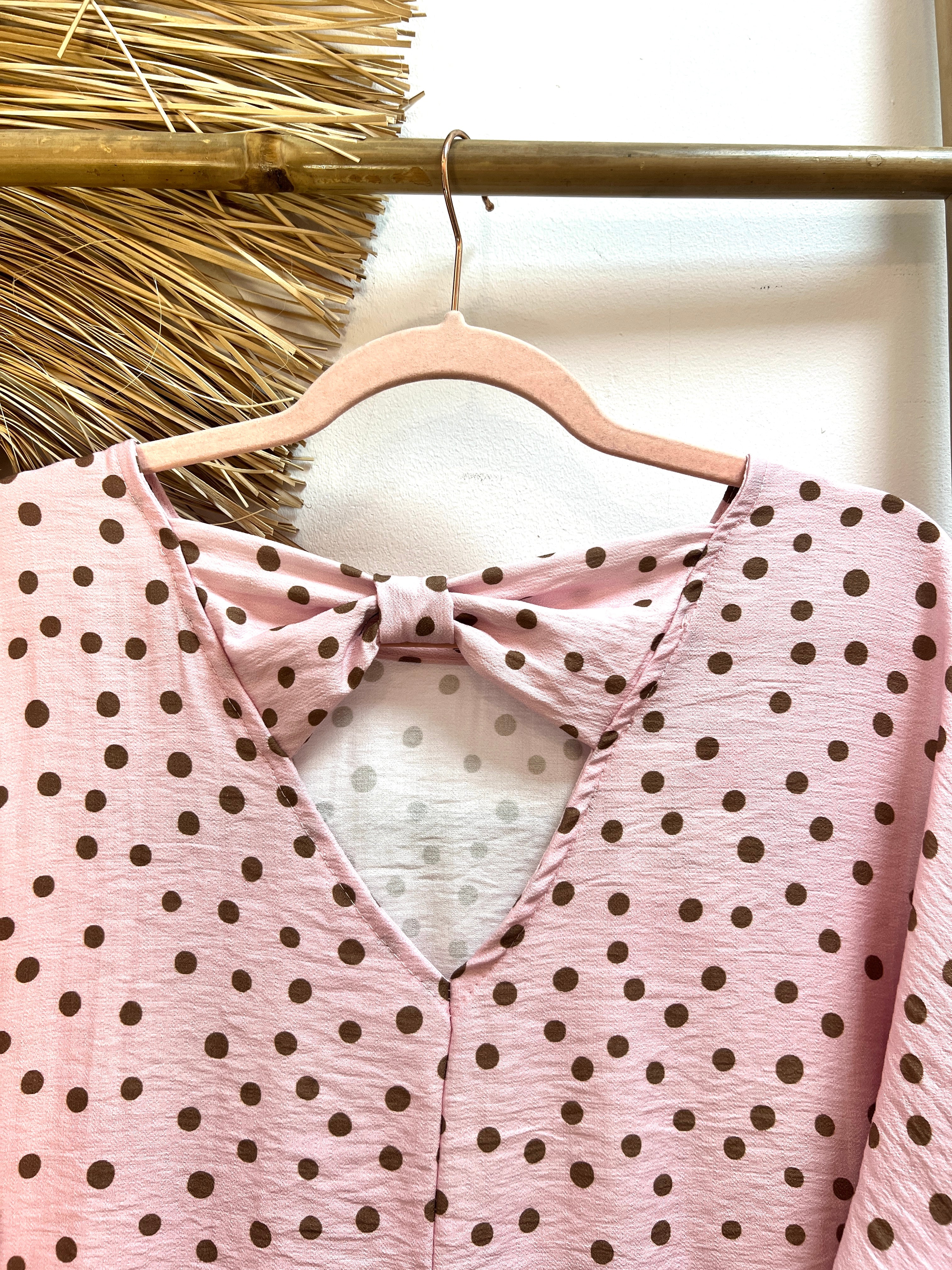 Blusa lunares manga corta