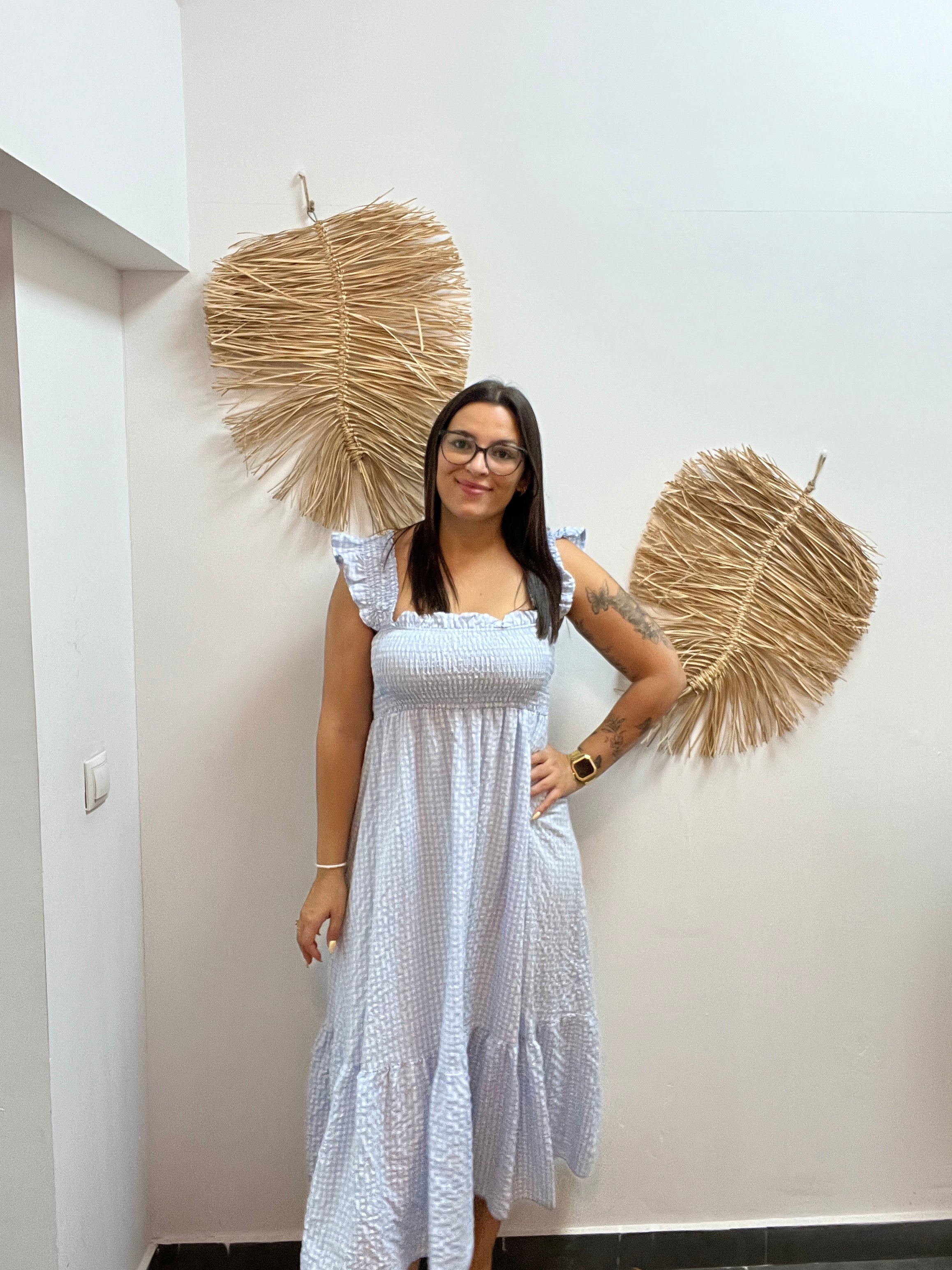 Vestido largo vichy