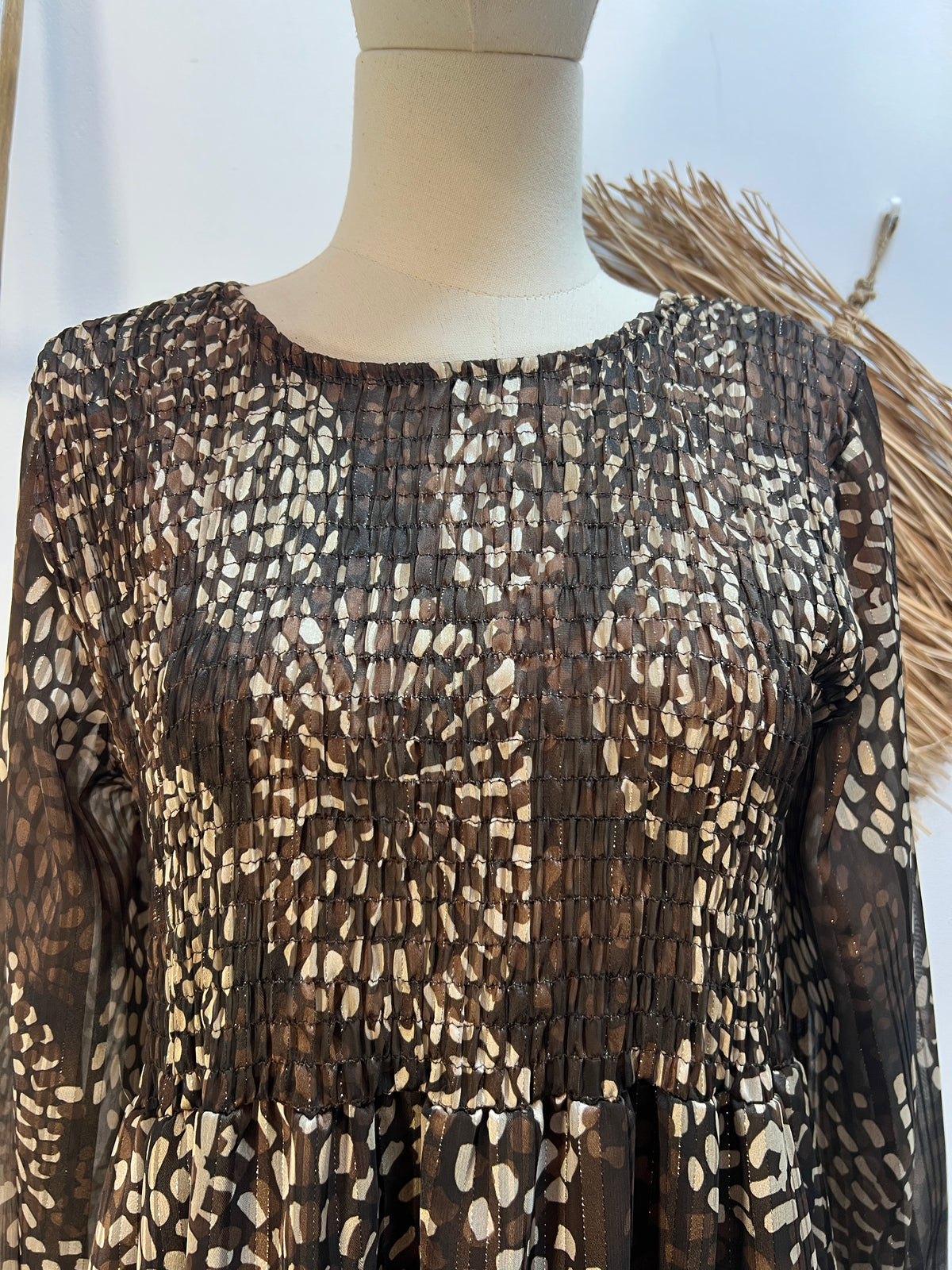 Vestido estampado brillos