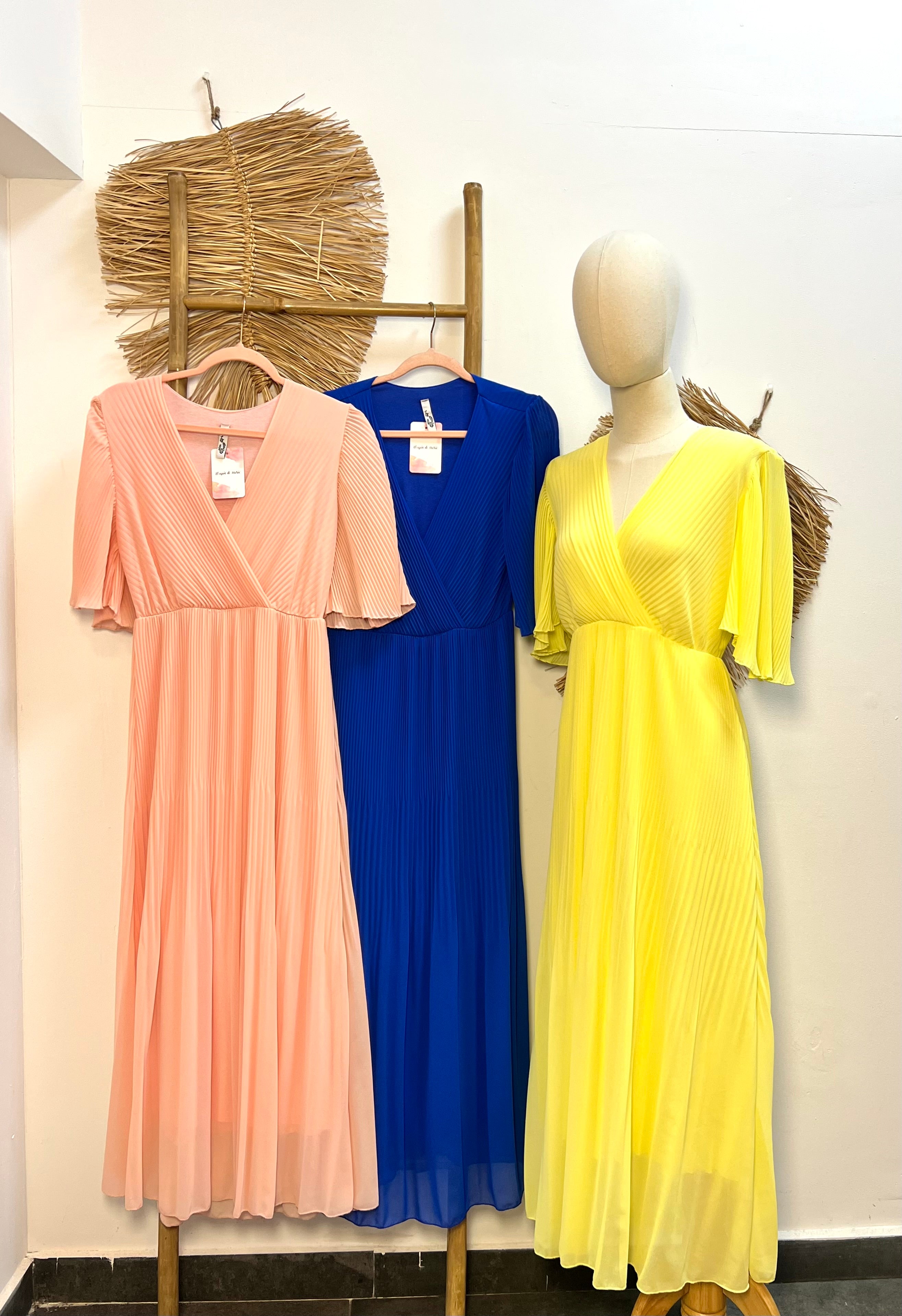 Vestido plisado primavera