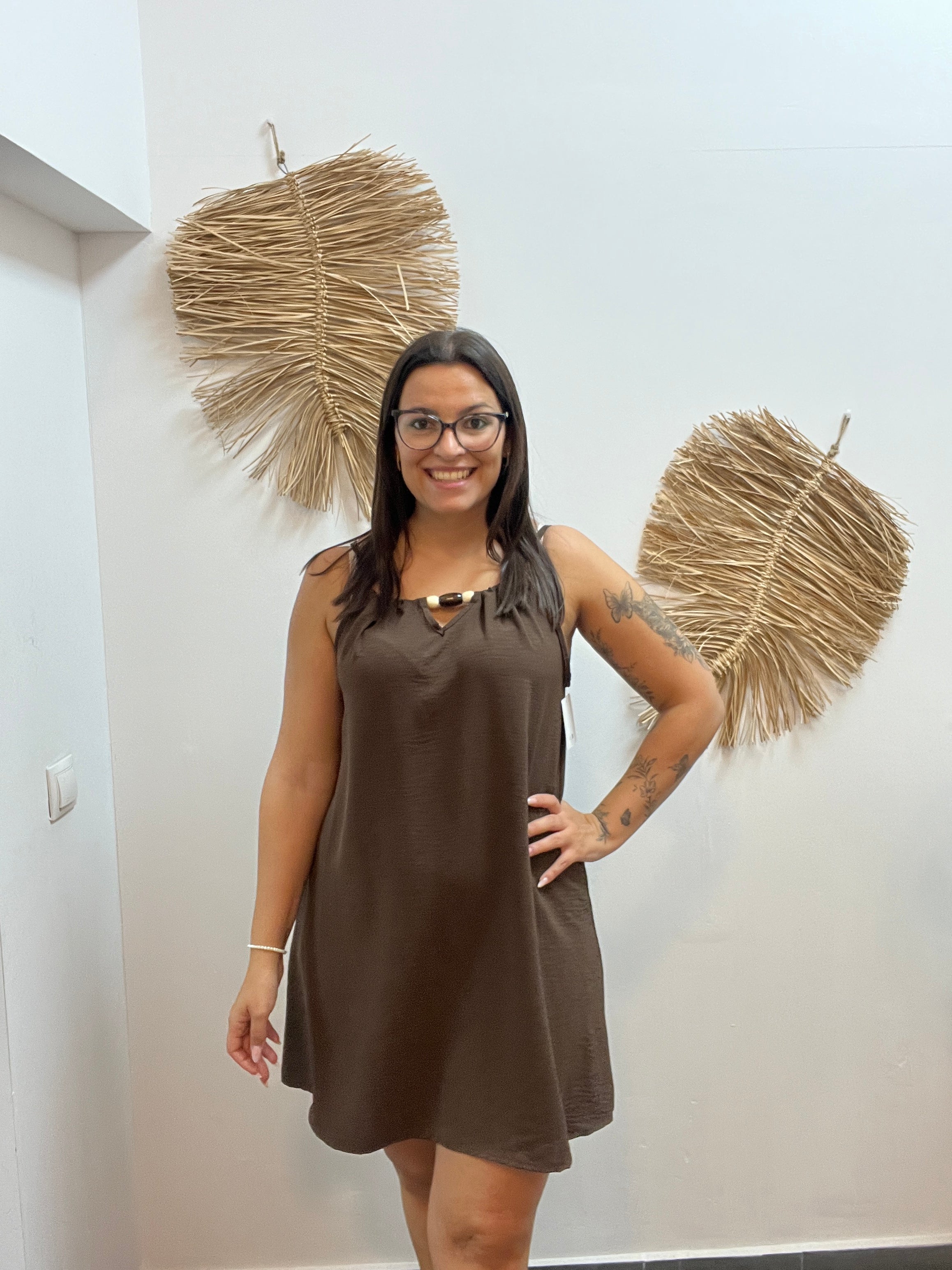 Vestido detalle bolas