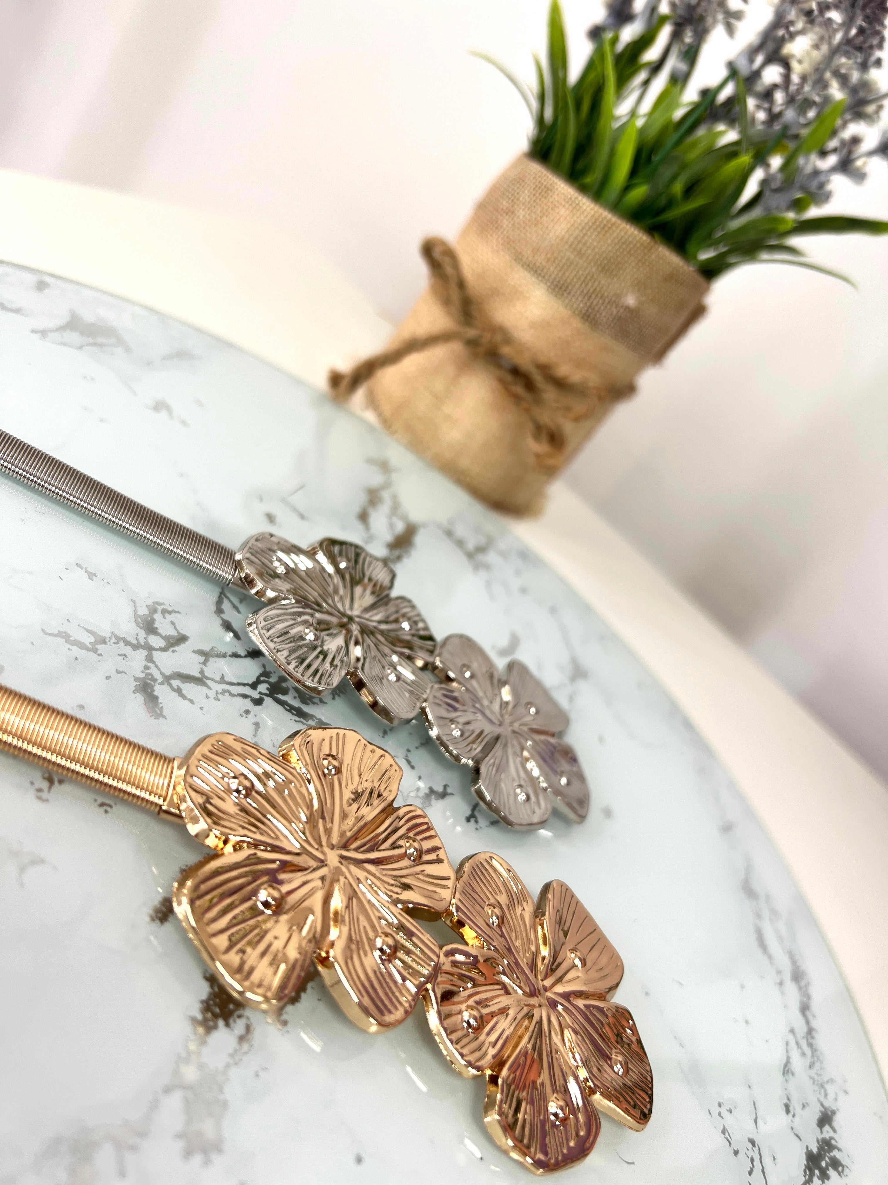 Cinturón fiesta dos flores