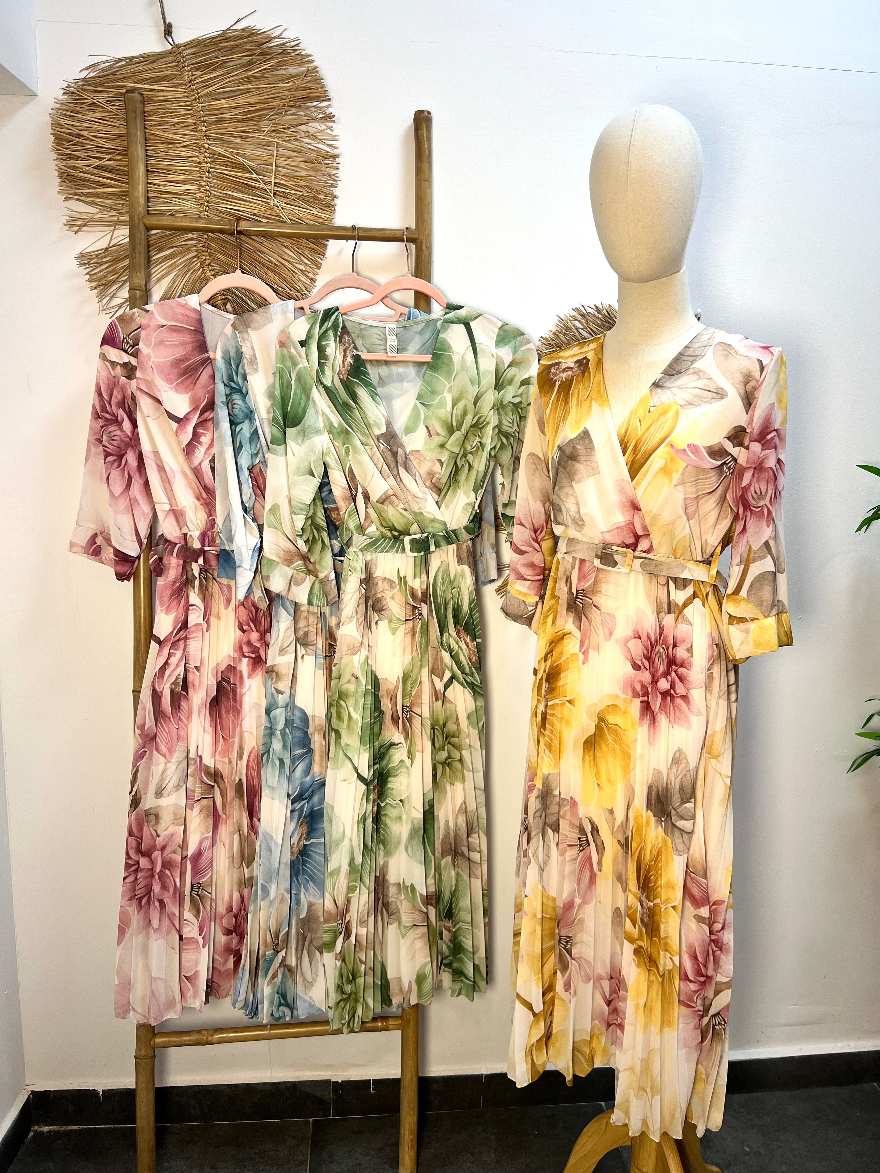 Vestido flores cinturon