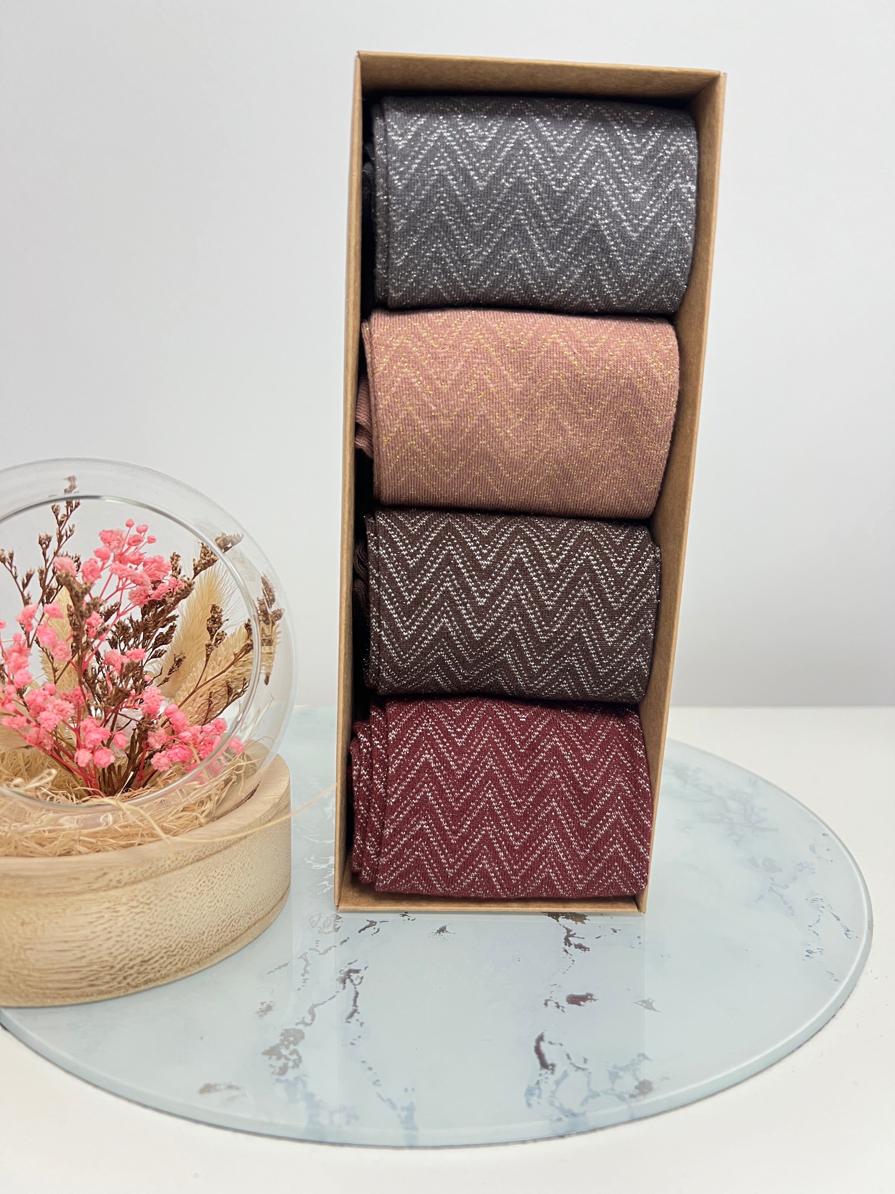 Calcetines zigzag brillo