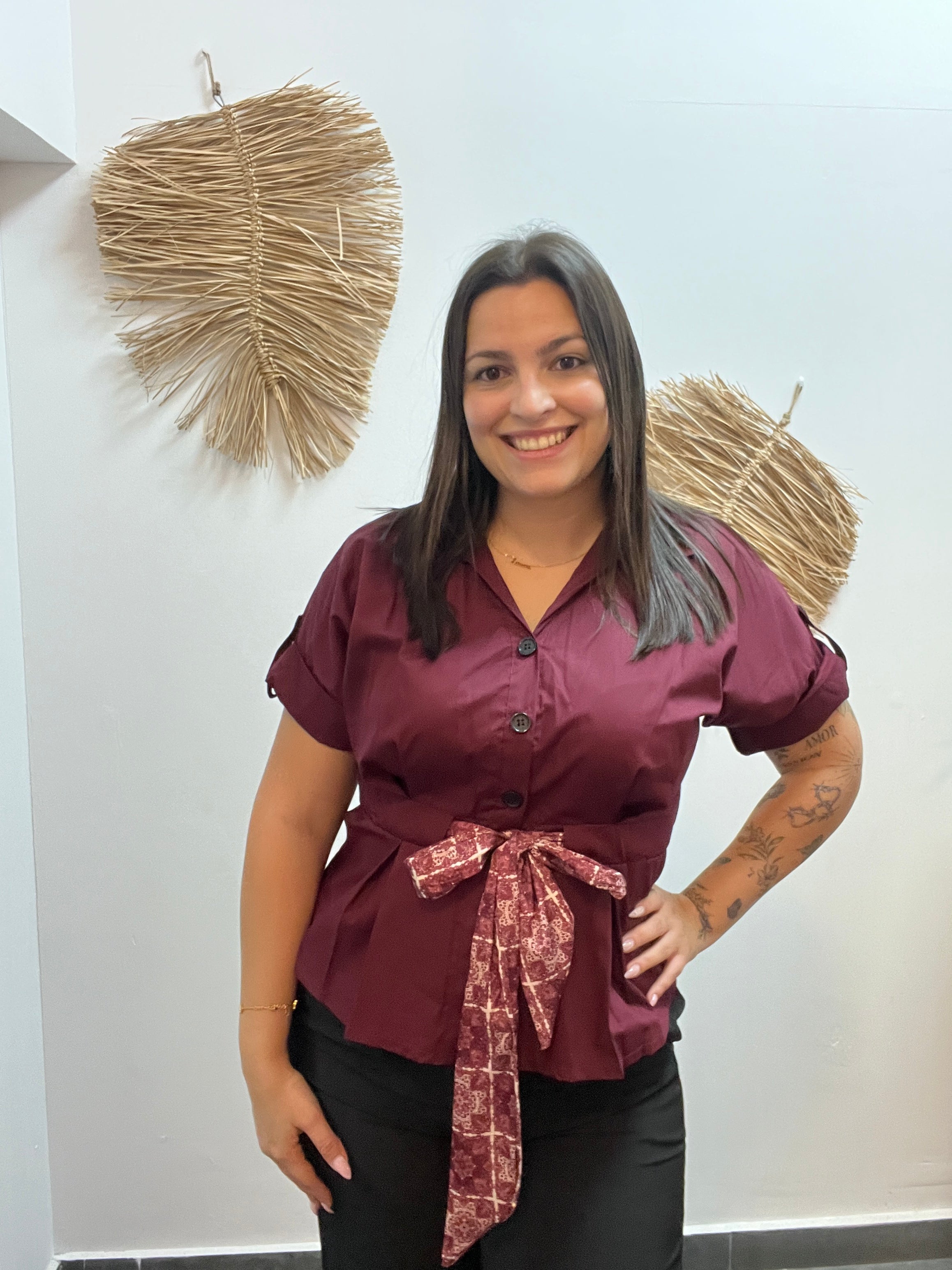 Blusa detalle cinturón