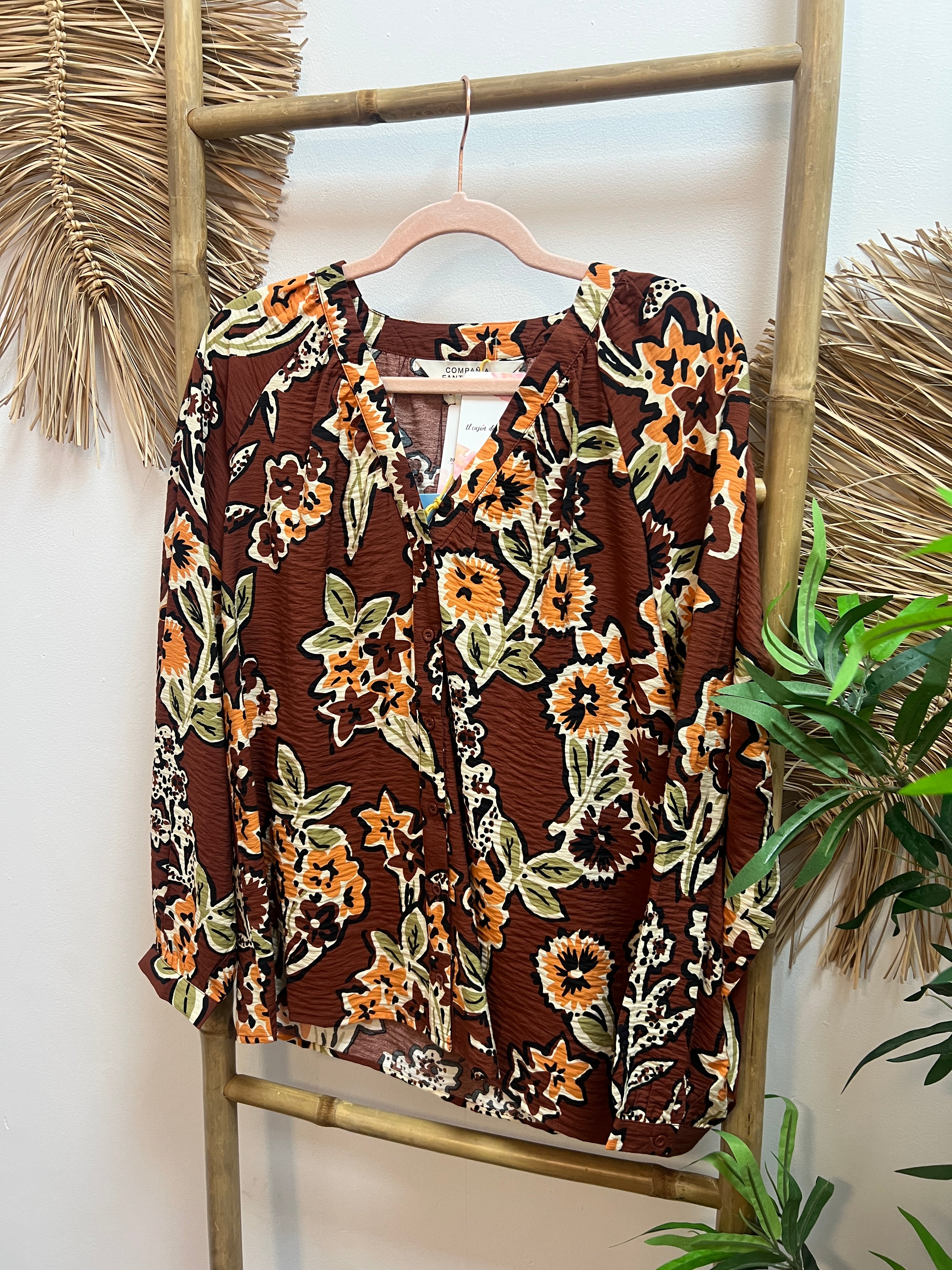 Camisa crepe ligero con estampado Daisy CF