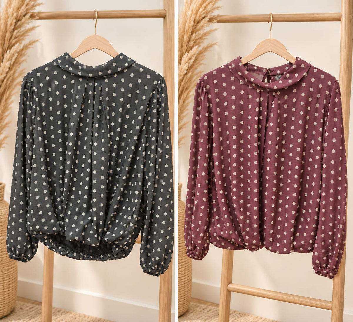 blusa fluida lunares